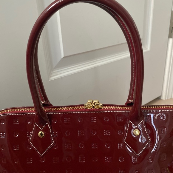 Arcadia polo red patent leather Italian satchel bag - Picture 10 of 13